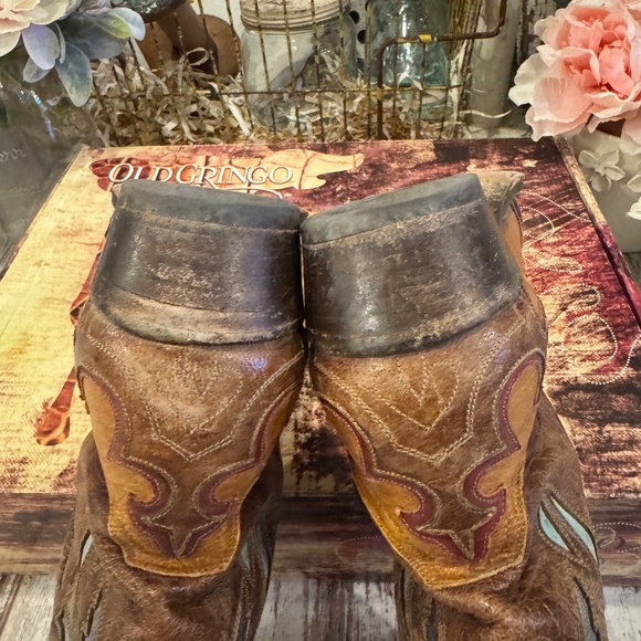 RARE OLD GRINGO GOLONDRITA INLAY BOOTS | COWBOY WESTERN | BUTTERCUP GOLONDRINA - Picture 13 of 15